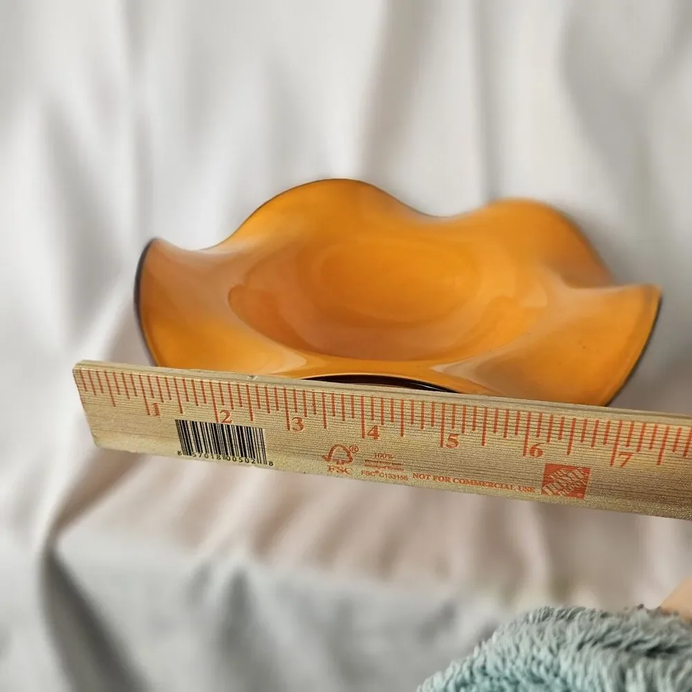 Charming Vintage Telaflora Orange Murano Glass Candy Dish‎ 1960s